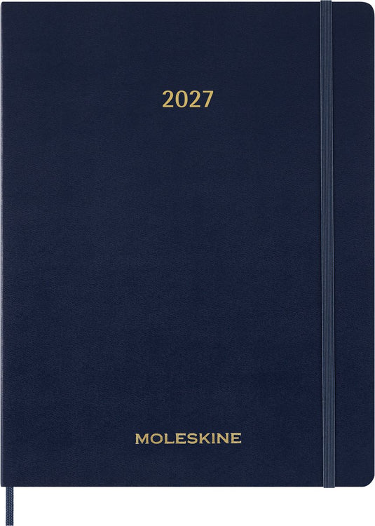 Moleskine 15 maanden agenda - 2027 - essential planner - wekelijks - verticaal - xxl - saffier blauw