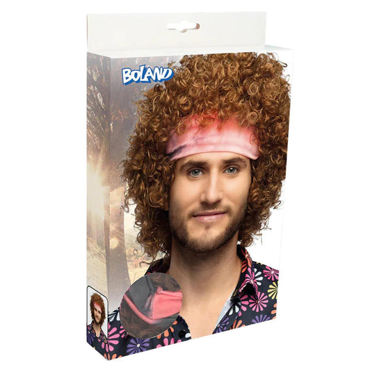 Boland pruik hippie groove met haarband