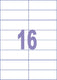 Kangaro etiketten - universeel - inkjet laser kopieer - 105x37mm - 100 vel - 16 stickers per vel - k-10537