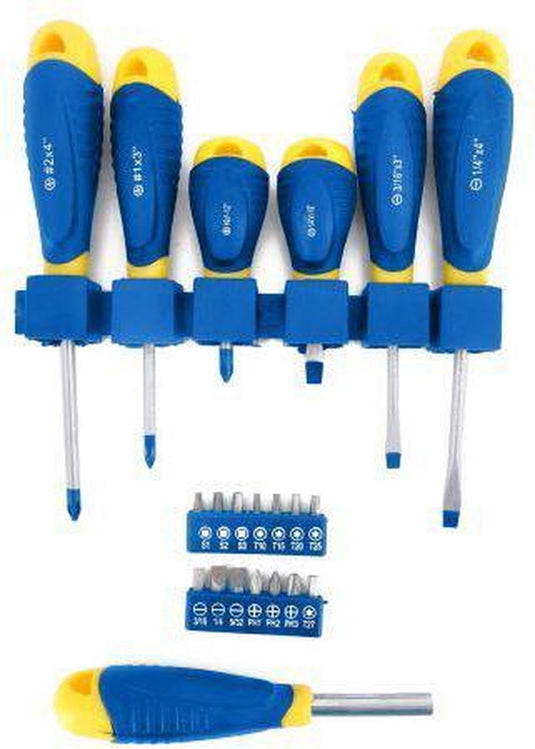 Kinzo schroevendraaierset bitset - 21-delig - 3x kruiskop, 3x sleufkop - 14 bits in diverse soorten en maten, o.a. torx