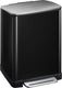 Eko - e-cube recycling pedaalemmer 28+18 liter - stainless steel plastic - zwart glanzend, mat rvs - prullenbak