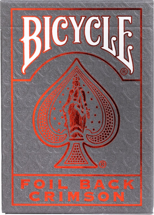 Bicycle metalluxe crimson rider back - premium speelkaarten - foil afwerking - poker - collectible