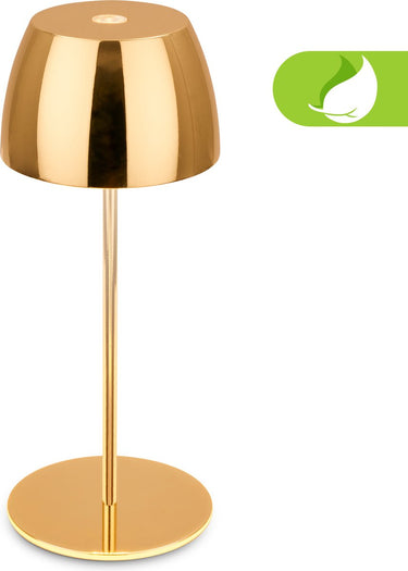 Briloner serina mini - snoerloze led tafellamp ip44 - 7503017 - dimbaar - touch - spatwaterdicht - snoerloos - verwisselbare batterij en lichtbron - ø8 x 20 cm - goudkleurig
