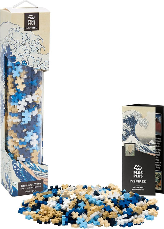 Plus-plus inspired hokusai the wave 350 delige bouwset - 4278 - bouwspeelgoed kunstwerk - constructiespeelgoed - set met bouwstenen - vanaf 7 jaar