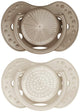 Difrax lovi fopspeen dynamisch - classy - 0 tot 6 maanden - beige bruin - 2 stuks