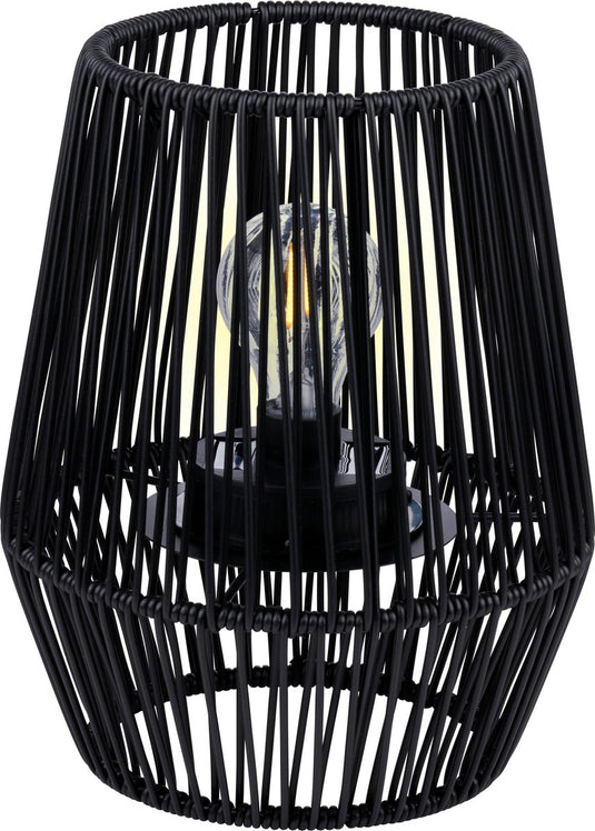 Arti casa solar tafellamp zwart - tuinverlichting op zonne energie - tafel lamp met warm wit licht - solar lamp met brandtijd tot 8 uur - ip44 waterdicht - 20 x 20 x 25 cm - kunststof