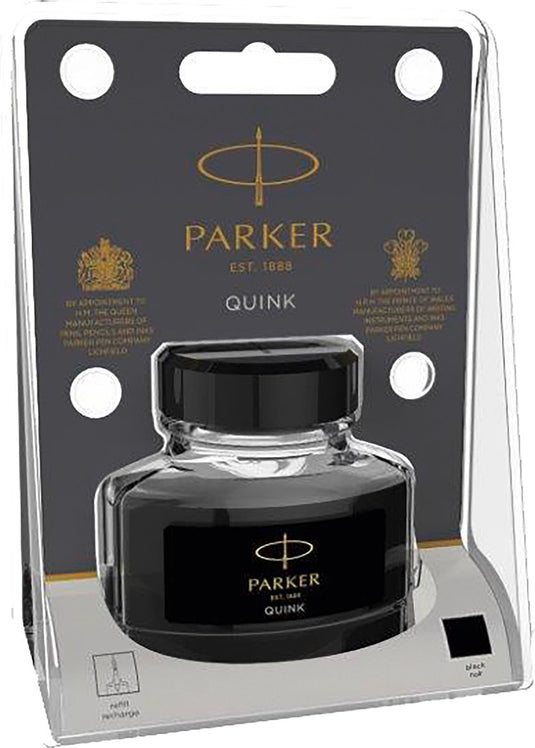 Parker vulpeninktfles | zwarte quink inkt | 57 ml schrijfinkt voor vulpen (blister)