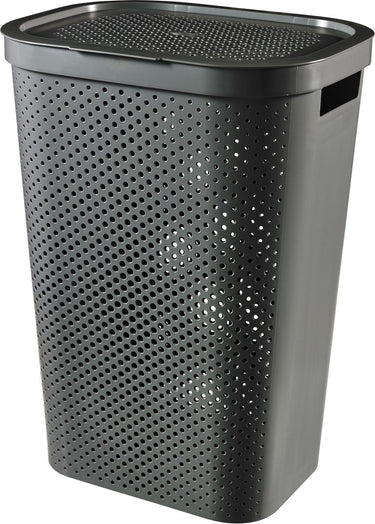 Curver infinity dots wasbox recycled 60 liter antraciet 44x35x60cm