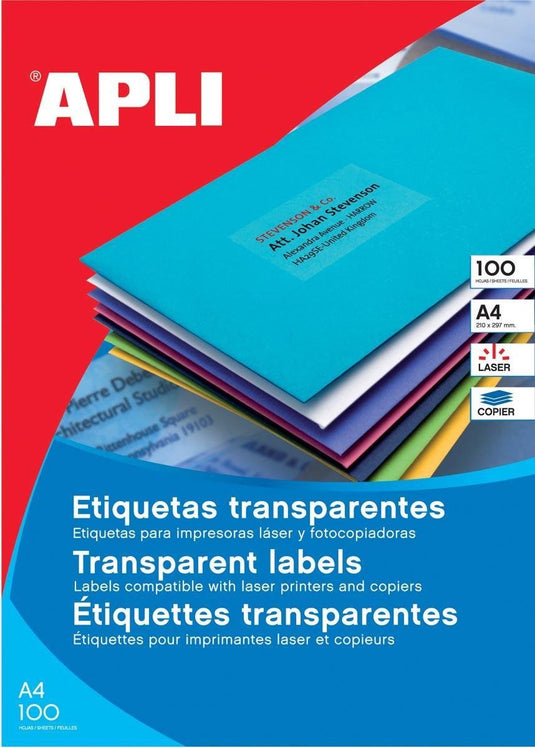 Apli transparante etiketten - 70 x 37 mm - 480 stuks (24 per blad)