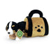 Pluche berner hond met krat 15 cm eco-vr