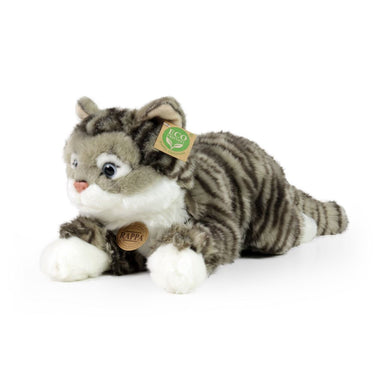 Pluche grijze tabby kat 40 cm eco-vriend