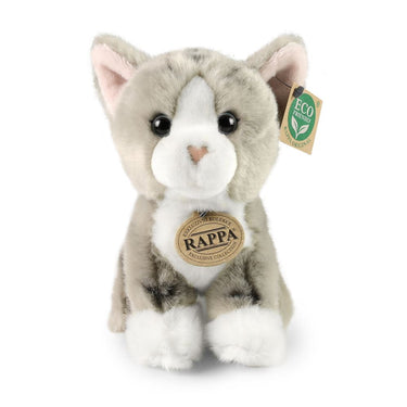 Pluche grijs kat 18 cm eco-vriendelijk