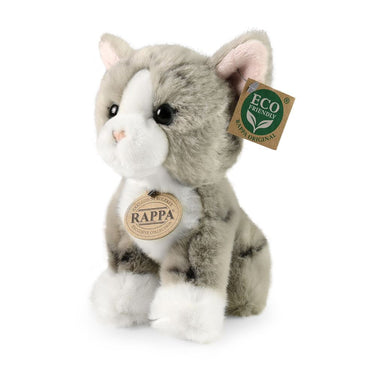 Pluche grijs kat 18 cm eco-vriendelijk