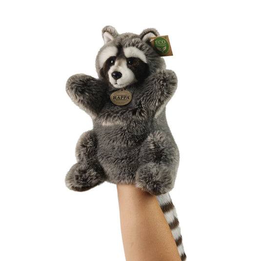 Pluche wasbeer handpop 28 cm eco-vriende