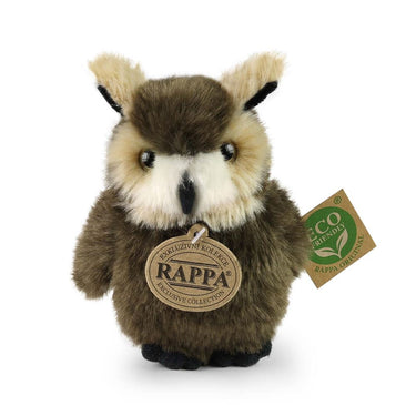 Pluche grote gehoornde uil 13 cm eco-fri