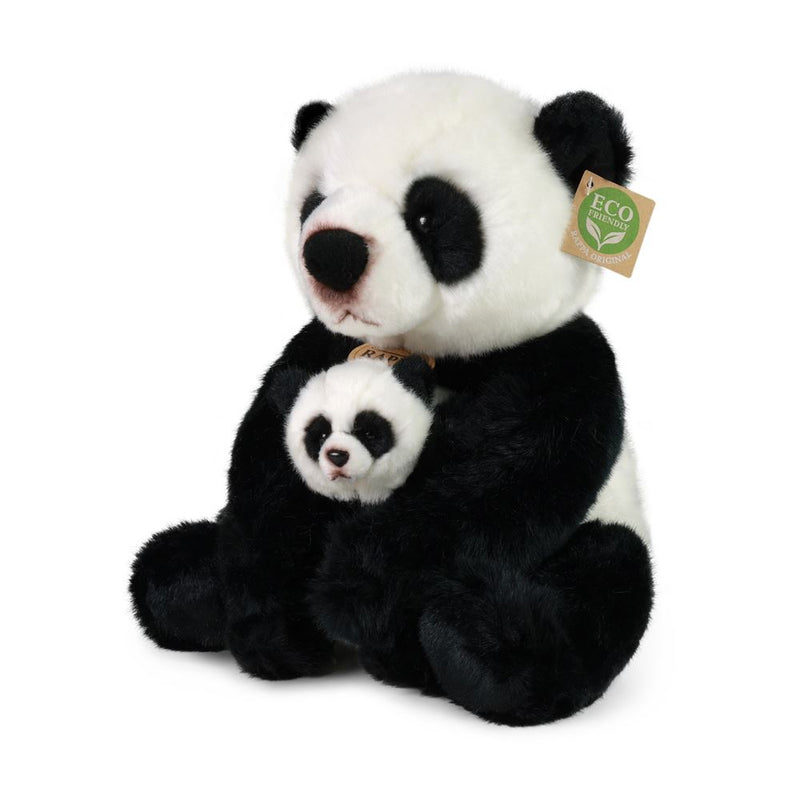 Load image into Gallery viewer, Rappa knuffelpanda met baby - 27 cm
