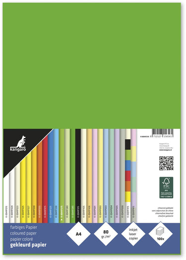 Kangaro -papier - formaat a4 - 80 grams - kleur groen - pak 100 vel