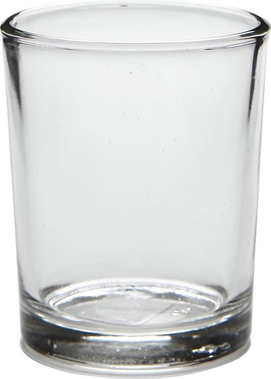 Creotime glazen waxinelicht 4,5x6,5 cm 12 stuks