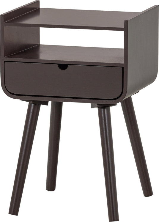 Woood nils nachtkastje bijzettafel - hout - donkerbruin - 54x36x30
