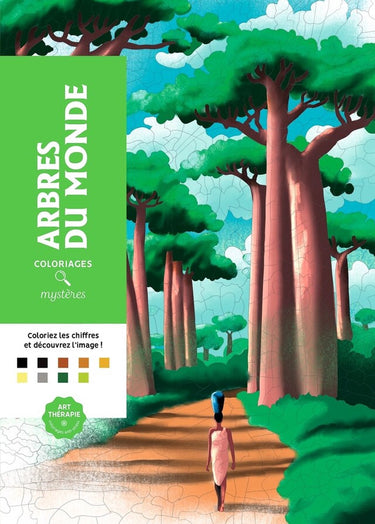 Hachette heroes coloriages mystères - arbres du monde - kleuren op nummer kleurboek - hachette