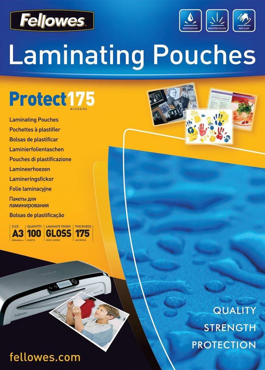 Fellowes lamineerfolie protect a3, glanzend, 175 micron, 100 stuks