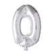 Globos folie ballon nummer '0' zilver 40cm
