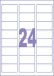 Kangaro etiketten - universeel - zelfklevend - inkjet laser kopieer - 63,5x33,9mm - doos a 25 vel - 24 stickers per vel