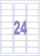 Kangaro etiketten - universeel - zelfklevend - inkjet laser kopieer - 63,5x33,9mm - doos a 25 vel - 24 stickers per vel