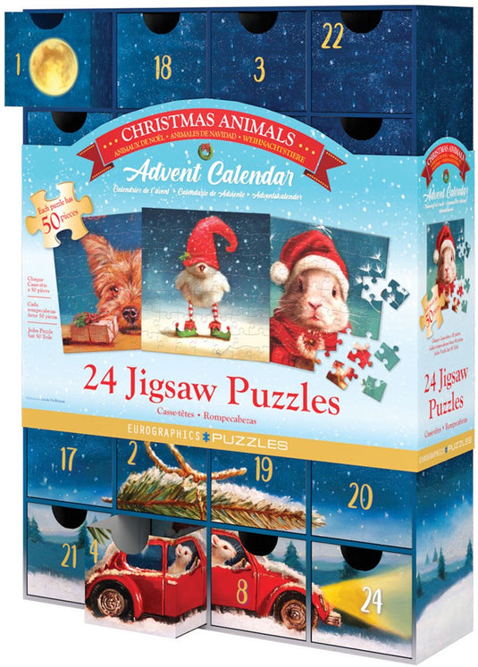 Eurographics - adventskalender, heffernan kerstmis [advent calendar, heffernan christmas] - lucia heffernan - 24×50 stukjes 12,5×12,5cm (b×h) - puzzels