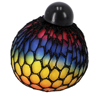 Load image into Gallery viewer, Fidget squeeze bal regenboog mesh 6 cm | 12 stuks
