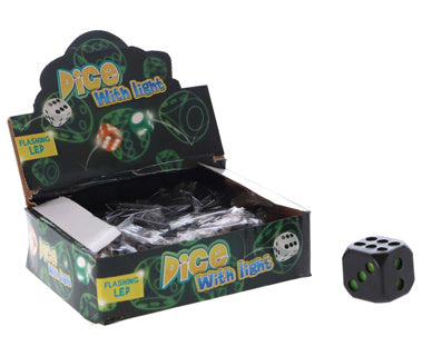 Dobbelstenen 4x4x4cm met licht | 12 stuks