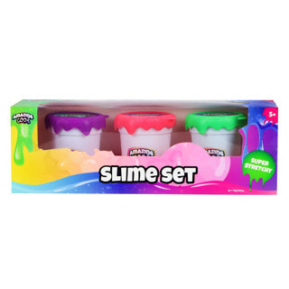 Amazing cool slime 3 stuks assorti paars, groen, roze | 4 stuks