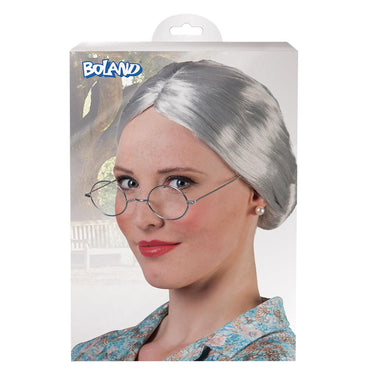 Boland pruik granny oma pruik grijs haar