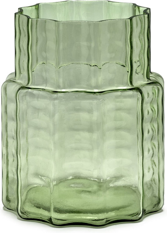 Serax - ruben deriemaeker waves - vaas - transparant groen - 18 ø - h 21cm - 1,88kg