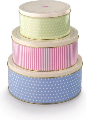 Tala originals - koekblikken set – 3 luchtdichte koekblikken – pastel – voor koekjes, cake taart – stapelbaar duurzaam – met afsluitdeksel