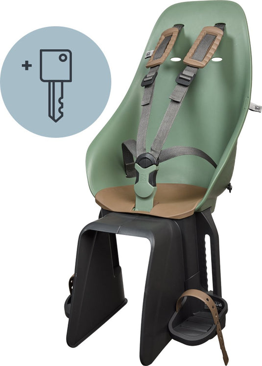 Urban iki fietsstoeltje achter ta–ke dragermontage - icho green kurumi brown