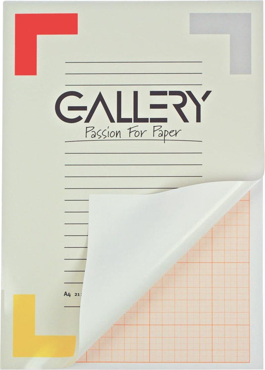 Gallery millimeterpapier formaat 21 x 297 cm (a4) blok van 50 vel