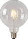 Lucide g125 class b - filament lamp - ø 12,5 cm - led dimbaar - e27 - 1x7w 2700k - transparant