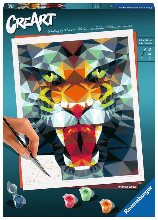 Ravensburger polygon tijger - schilderen op nummer voor volwassenen