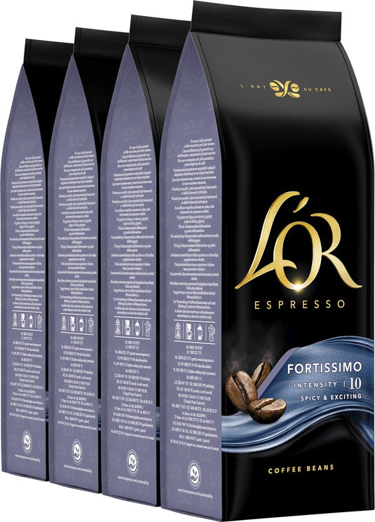 L'or espresso fortissimo koffiebonen - intensiteit 10 12 - 4 x 500 gram
