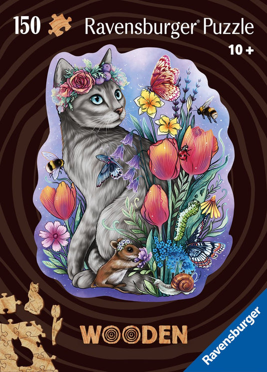 Ravensburger houten puzzel lovely cat - legpuzzel - 150 stukjes