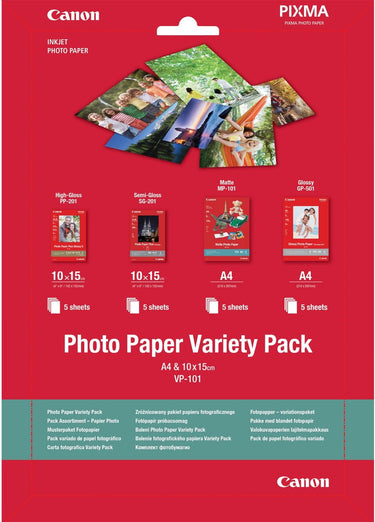 Canon - fotopapier - variety pack - 10 x 15 cm en a4 - 20 vellen