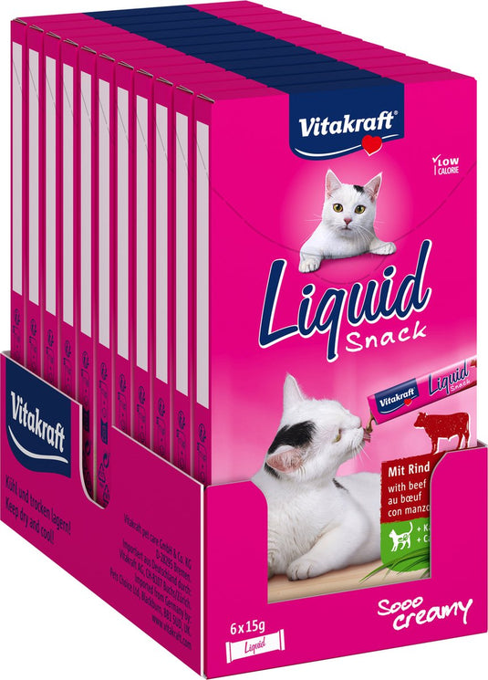 Vitakraft liquid snack - rund - 11x6 stuks (66 stuks) - 66x15 gram