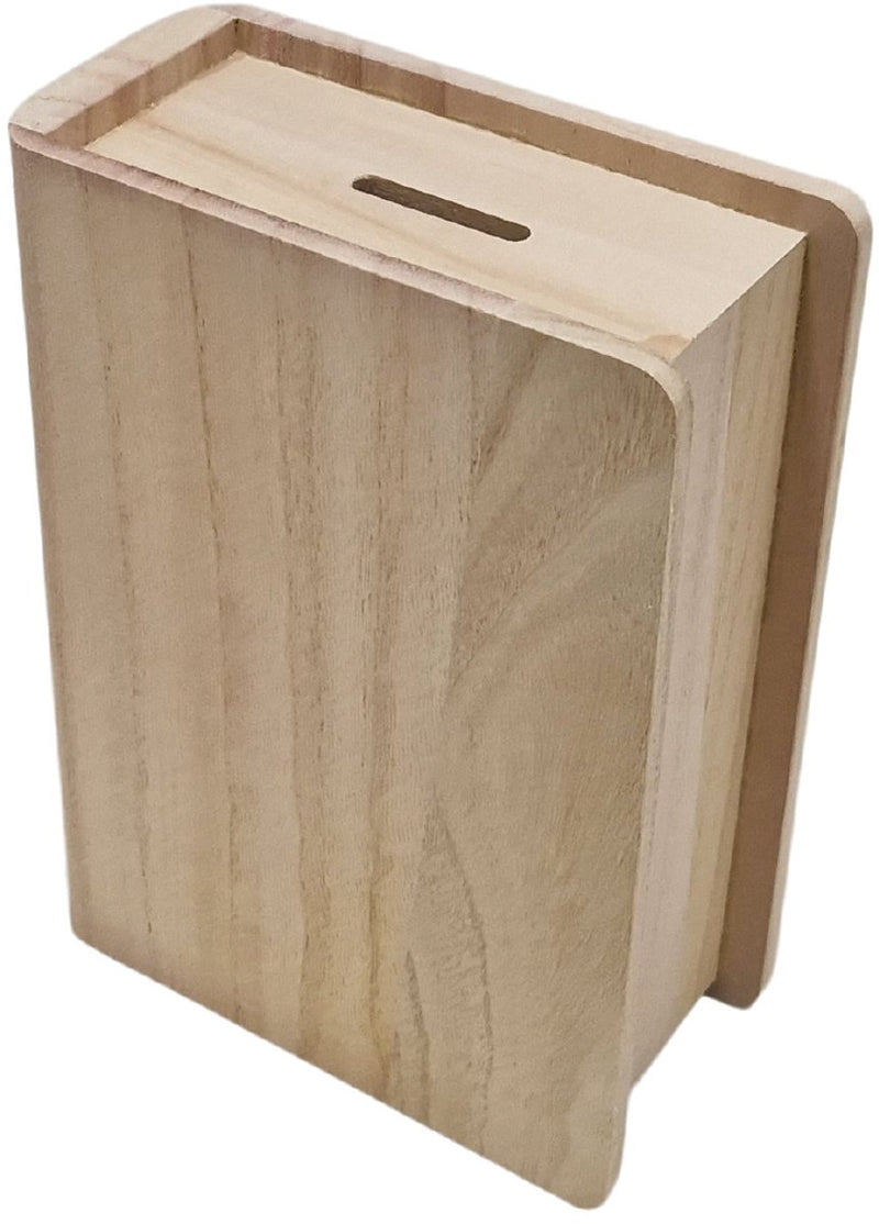 Load image into Gallery viewer, Playwood houten spaarpot boekvorm paulownia
