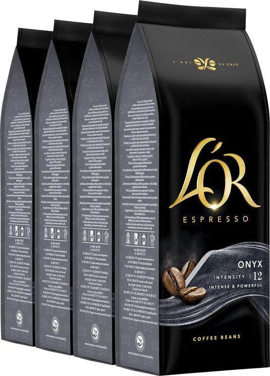 L'or espresso onyx koffiebonen - intensiteit 12 12 - 4 x 500 gram