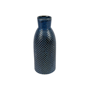 Decoris vaas porselein ø10.5xh26.5cm blauw