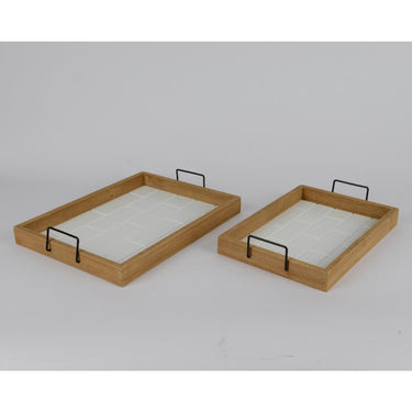 Decoris dienbladset 2-delig paulowniahout fsc 100% l41cm x b7cm x h30cm naturel
