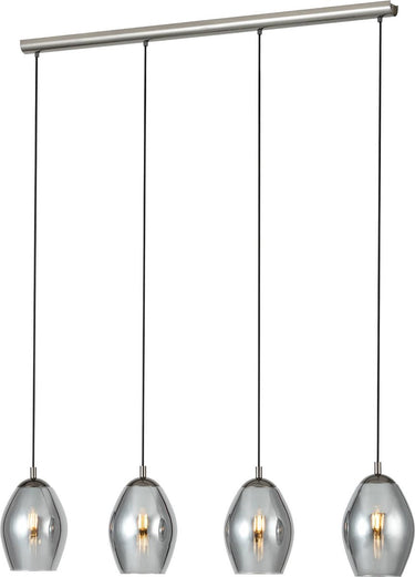 Eglo estanys hanglamp - e27 - 113 cm - rookglas - grijs zwart