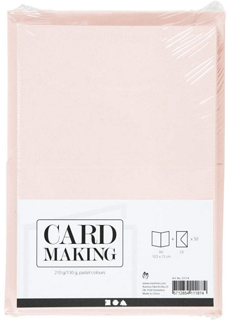 Load image into Gallery viewer, Creativ company kaarten en enveloppen pastelkleuren, 50 sets
