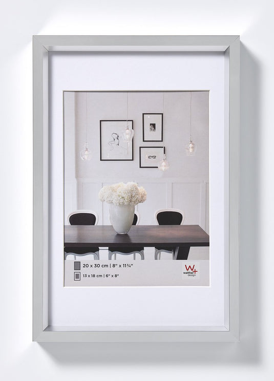 Walther steel style - kunststof lijst - fotoformaat 30x40 cm - zilver